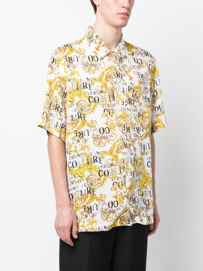 Versace Jeans Couture Overhemd met barokprint Wit