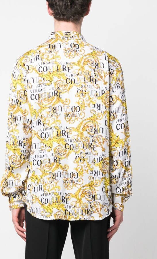 Versace Jeans Couture Overhemd met barokprint Wit