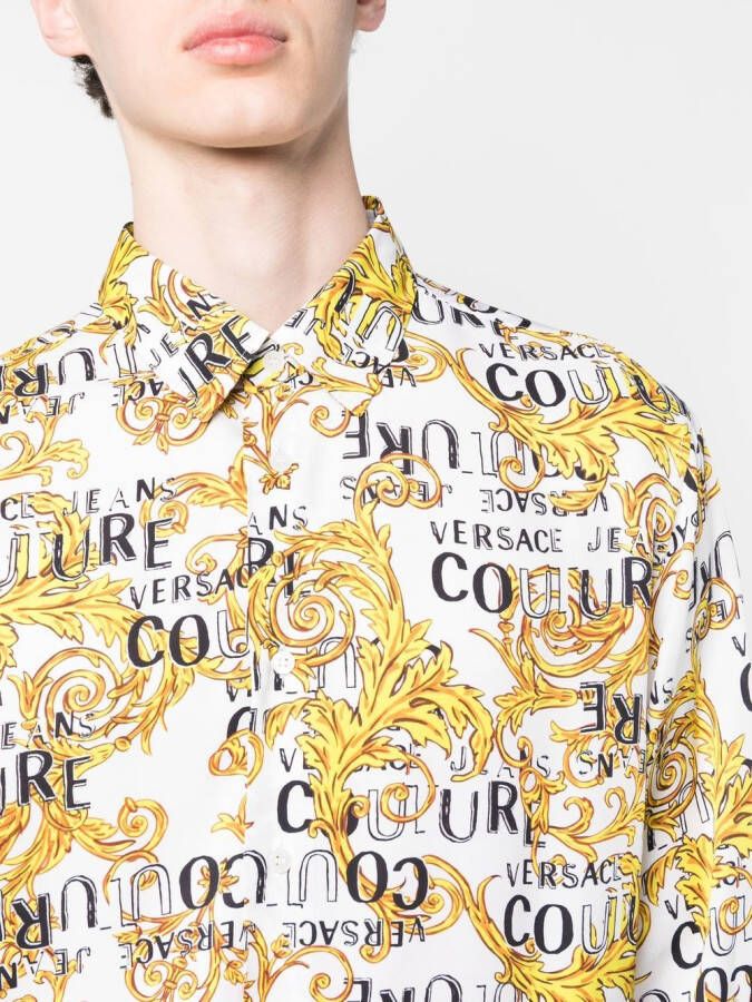 Versace Jeans Couture Overhemd met barokprint Wit