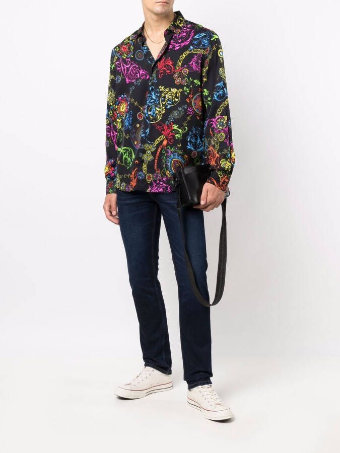 Versace Jeans Couture Overhemd met barokprint Zwart