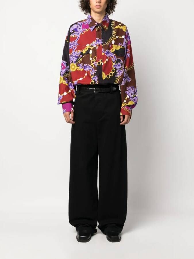 Versace Jeans Couture Overhemd met print Bruin