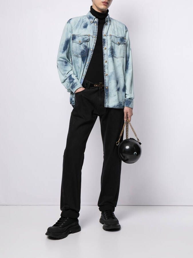 Versace Jeans Couture Overhemd met tie-dye print Blauw