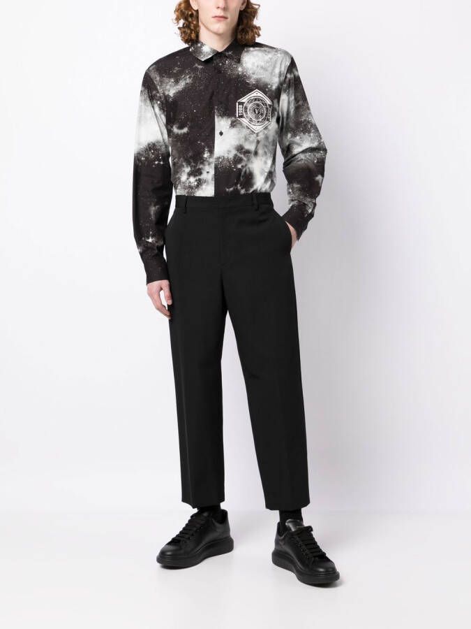Versace Jeans Couture Overhemd met tie-dye print Zwart