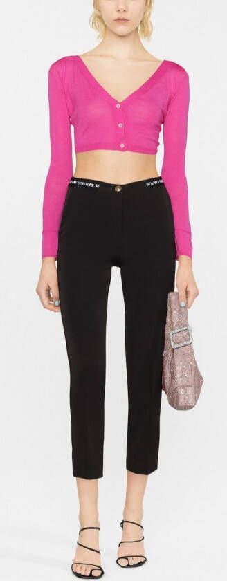 Versace Jeans Couture Pantalon met logotaille Zwart