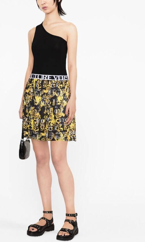 Versace Jeans Couture Plooirok met barokprint Zwart