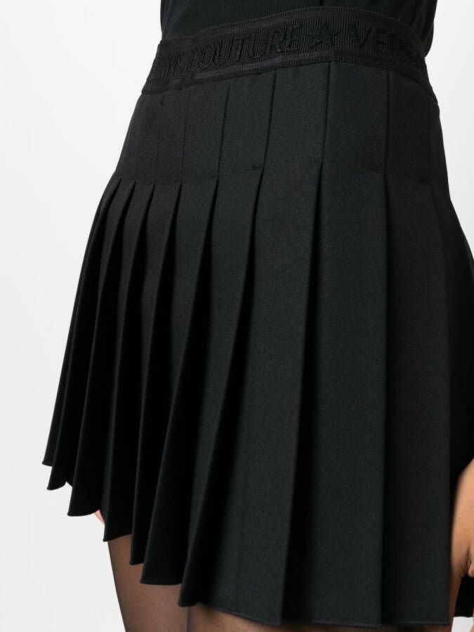 Versace Jeans Couture Plooirok met logoprint Zwart