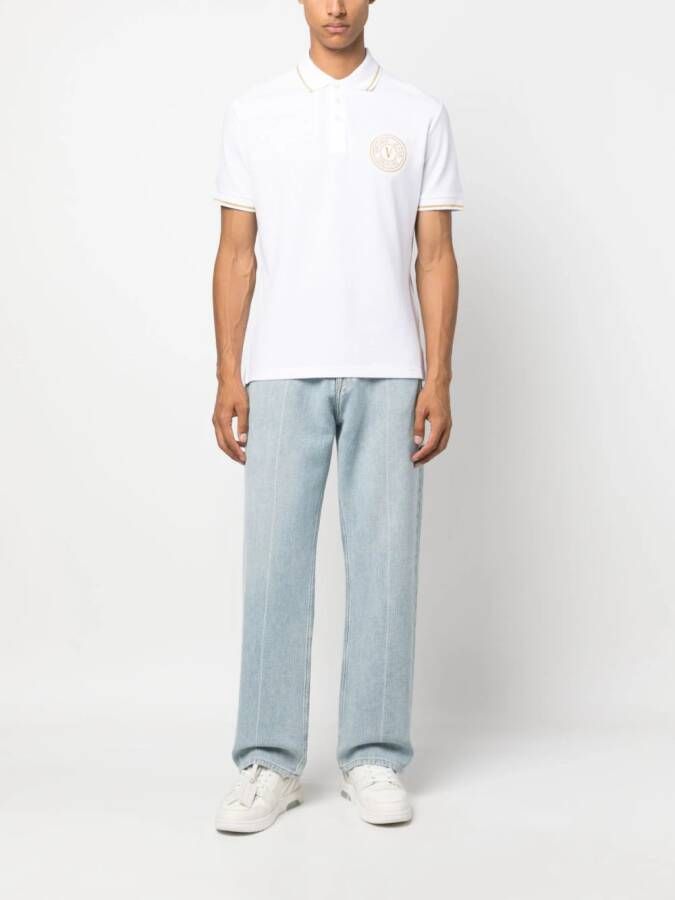 Versace Jeans Couture Poloshirt met geborduurd logo Wit
