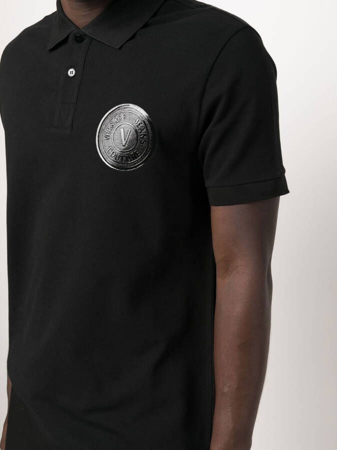 Versace Jeans Couture Poloshirt met logoprint Zwart