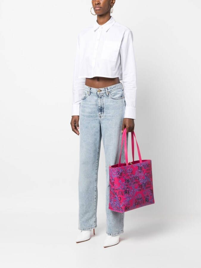 Versace Jeans Couture Shopper met print Roze