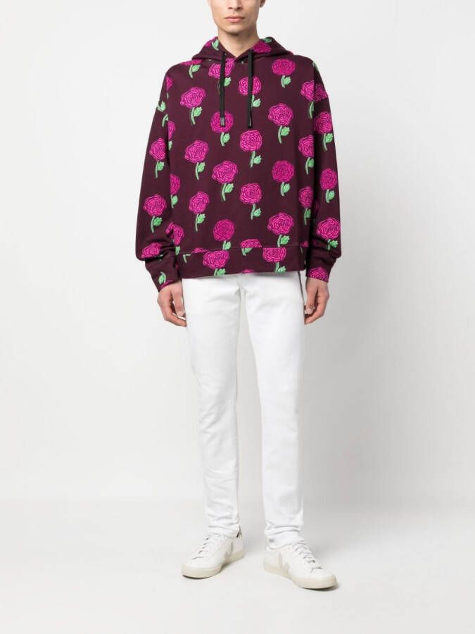 Versace Jeans Couture Hoodie met roosprint Roze
