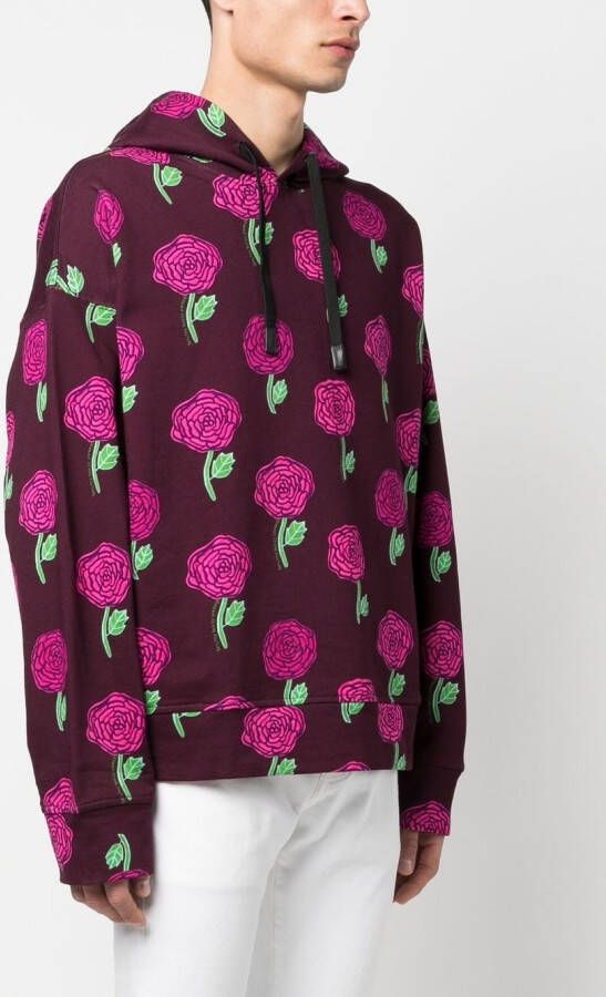 Versace Jeans Couture Hoodie met roosprint Roze