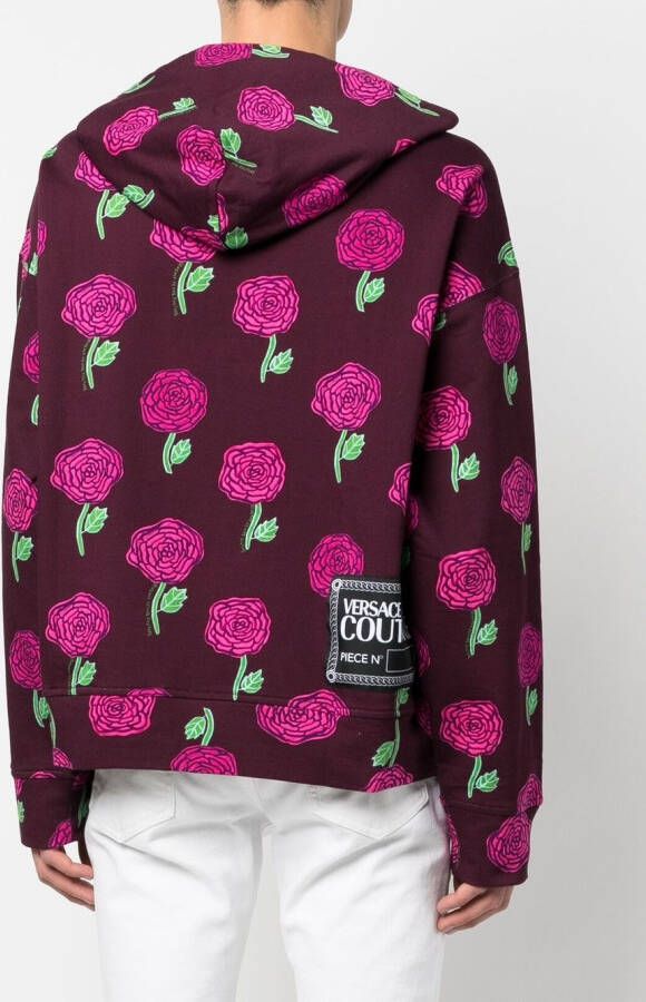 Versace Jeans Couture Hoodie met roosprint Roze