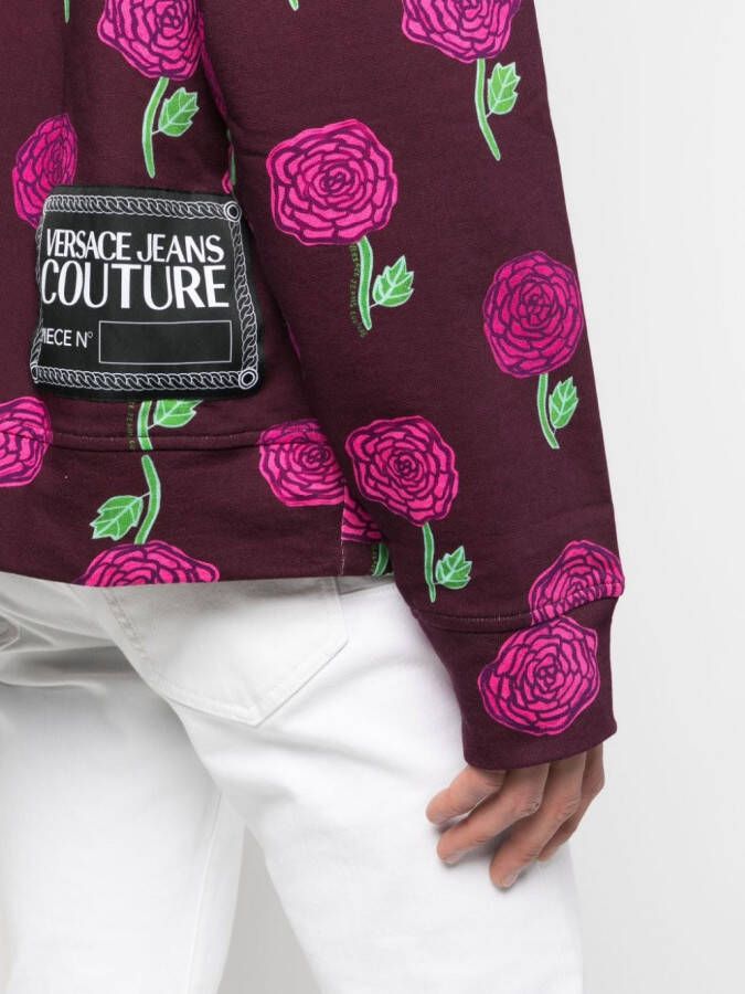 Versace Jeans Couture Hoodie met roosprint Roze