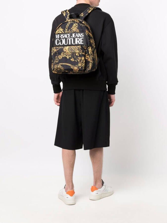 Versace Jeans Couture Rugzak met barokprint Zwart