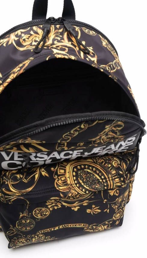 Versace Jeans Couture Rugzak met barokprint Zwart