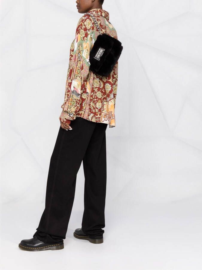 Versace Jeans Couture Schoudertas met logoplakkaat Zwart