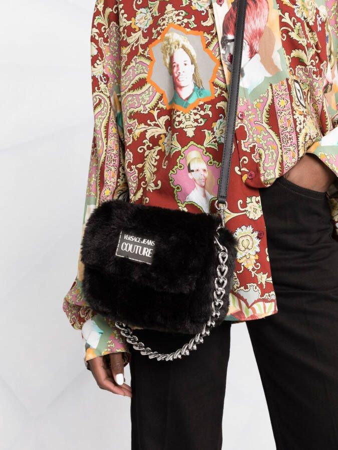 Versace Jeans Couture Schoudertas met logoplakkaat Zwart