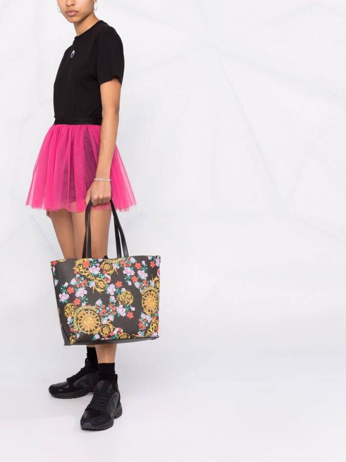 Versace Jeans Couture Shopper met bloemenprint Zwart