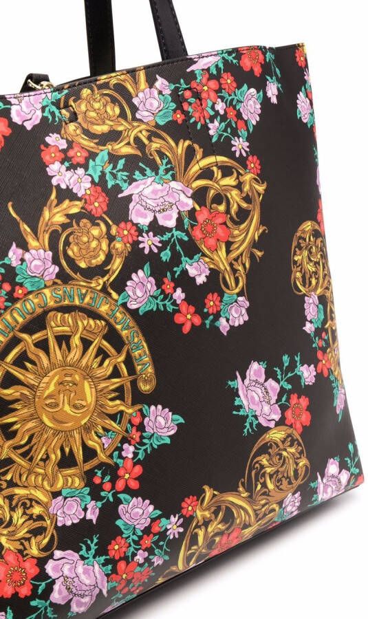 Versace Jeans Couture Shopper met bloemenprint Zwart