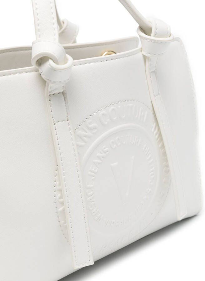 Versace Jeans Couture Shopper met logo-reliëf Wit
