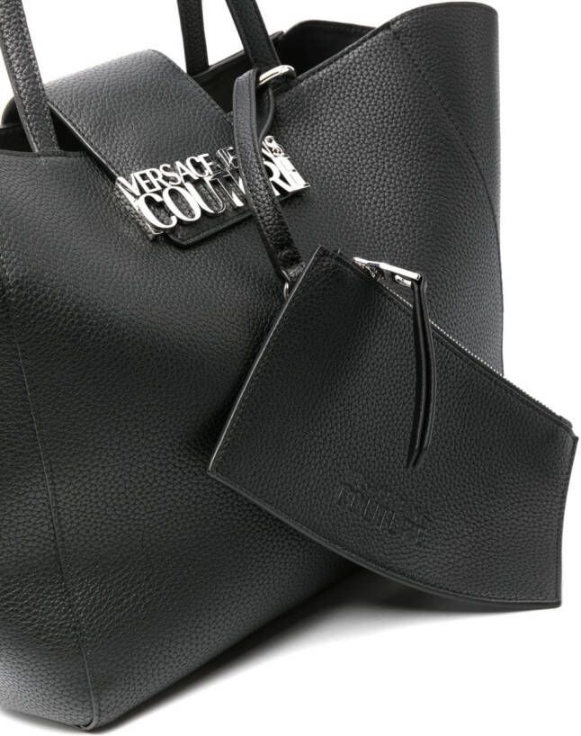 Versace Jeans Couture Shopper met logoplakkaat Zwart