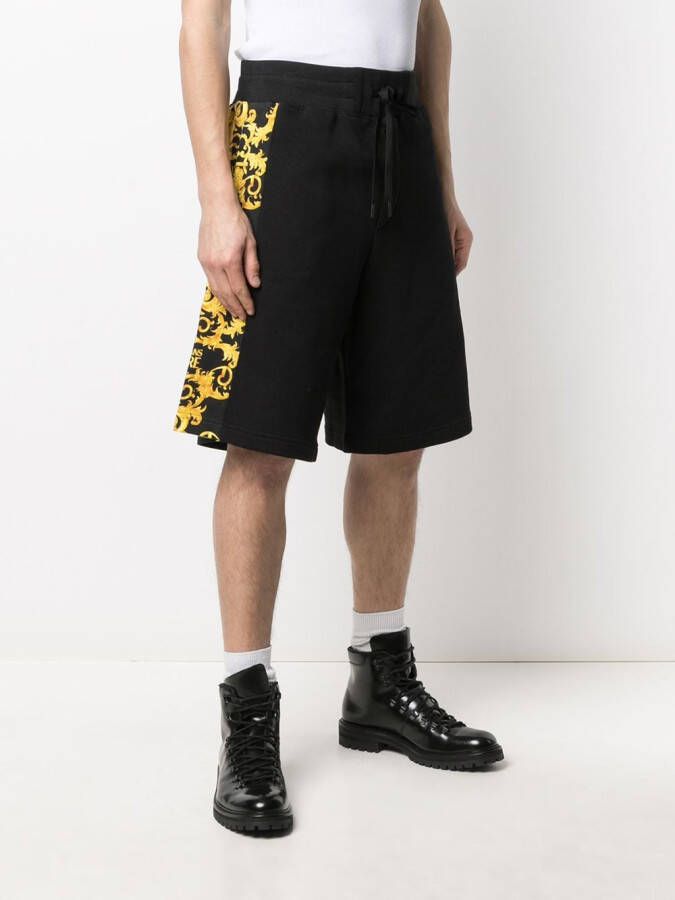Versace Jeans Couture Shorts met barokprint Zwart