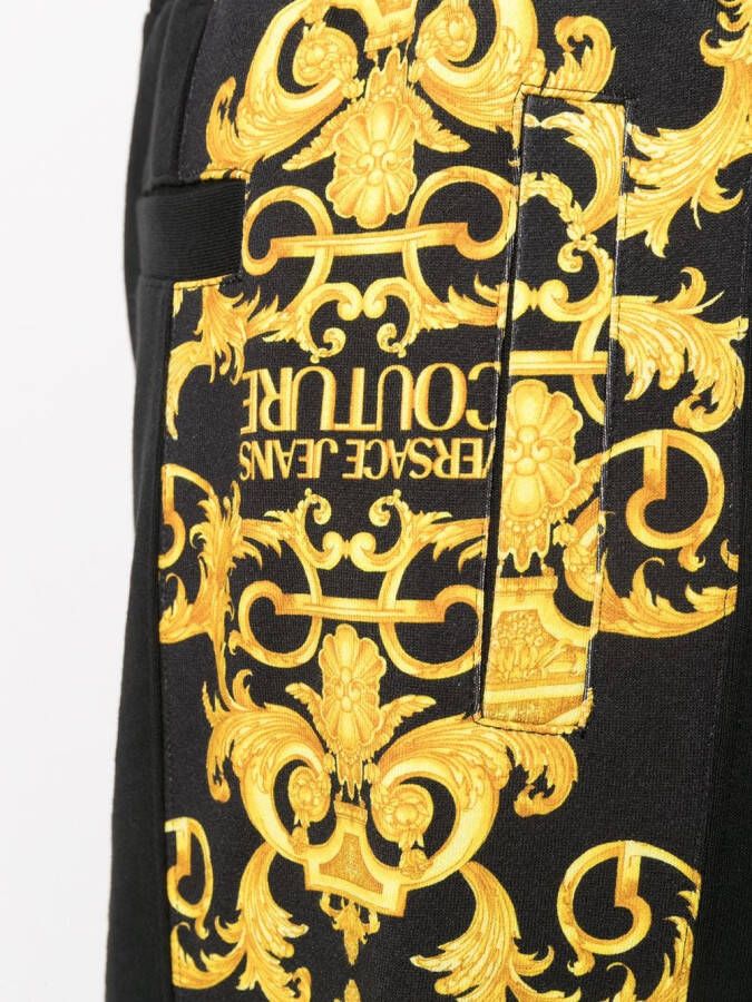 Versace Jeans Couture Shorts met barokprint Zwart