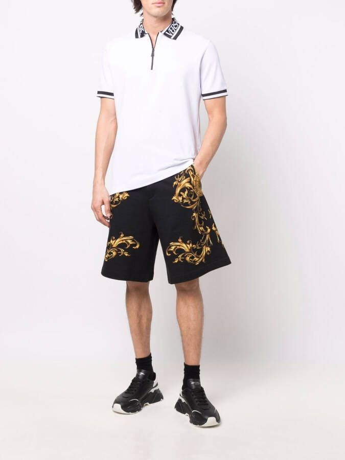 Versace Jeans Couture Shorts met barokprint Zwart