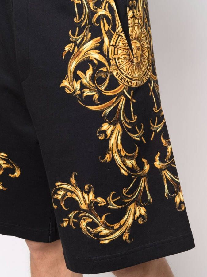 Versace Jeans Couture Shorts met barokprint Zwart