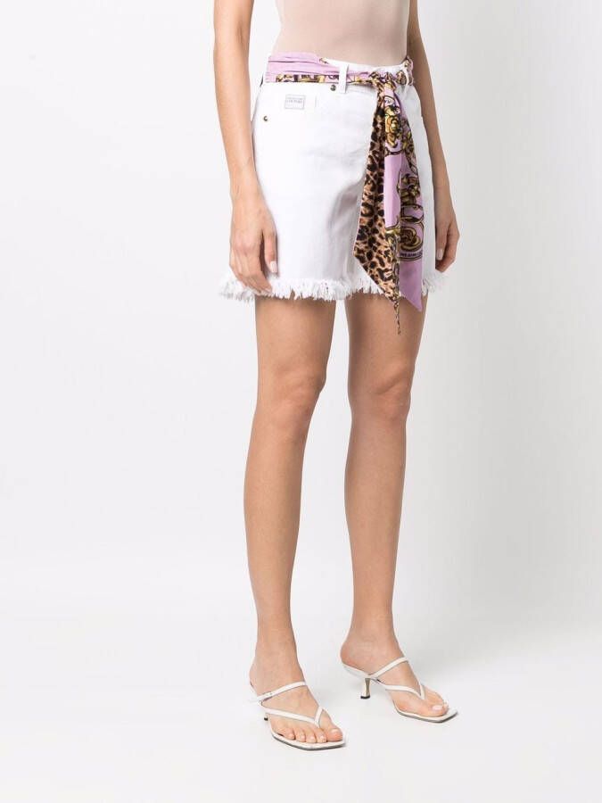 Versace Jeans Couture Shorts met sjaalriem Wit