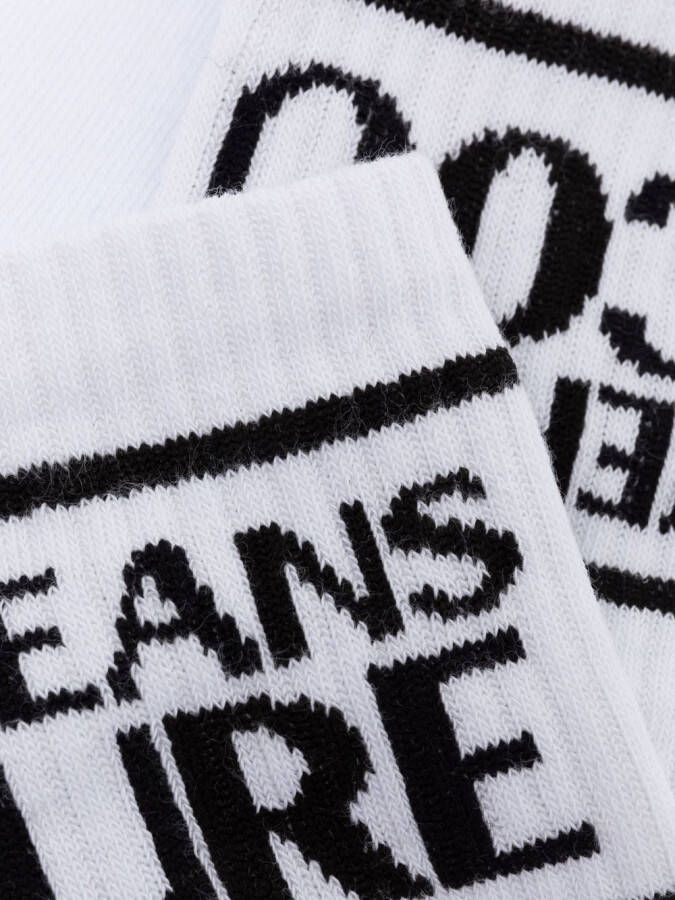 Versace Jeans Couture Sokken met geborduurd logo Wit