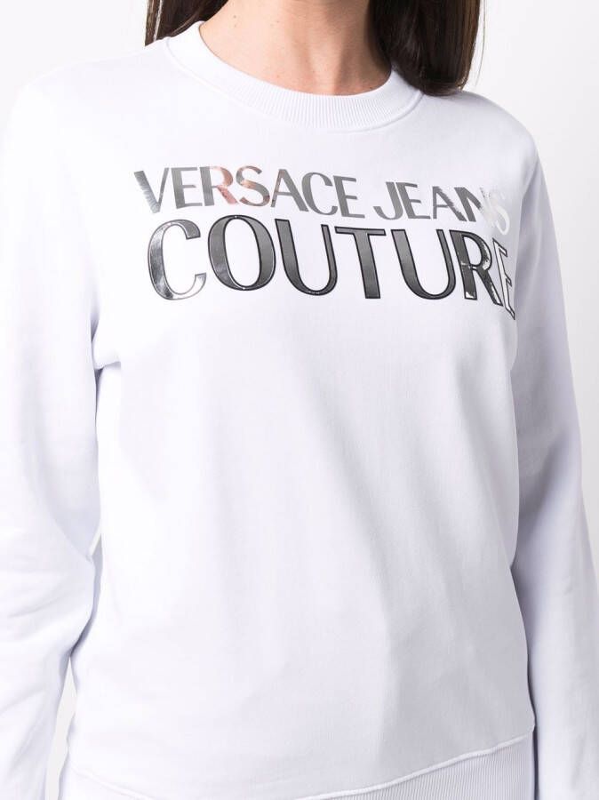 Versace Jeans Couture Sweater met logo Wit