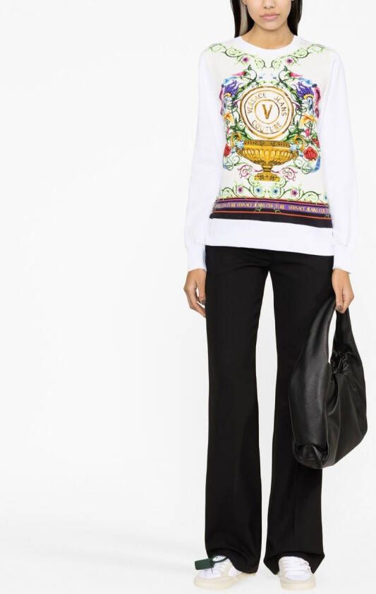 Versace Jeans Couture Sweater met logoprint Wit