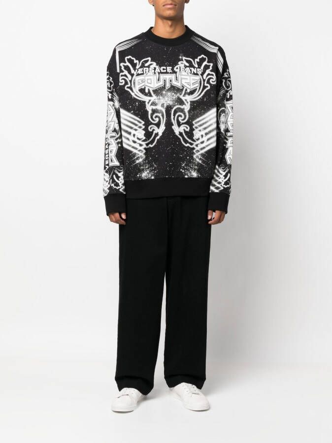 Versace Jeans Couture Sweater met print Zwart