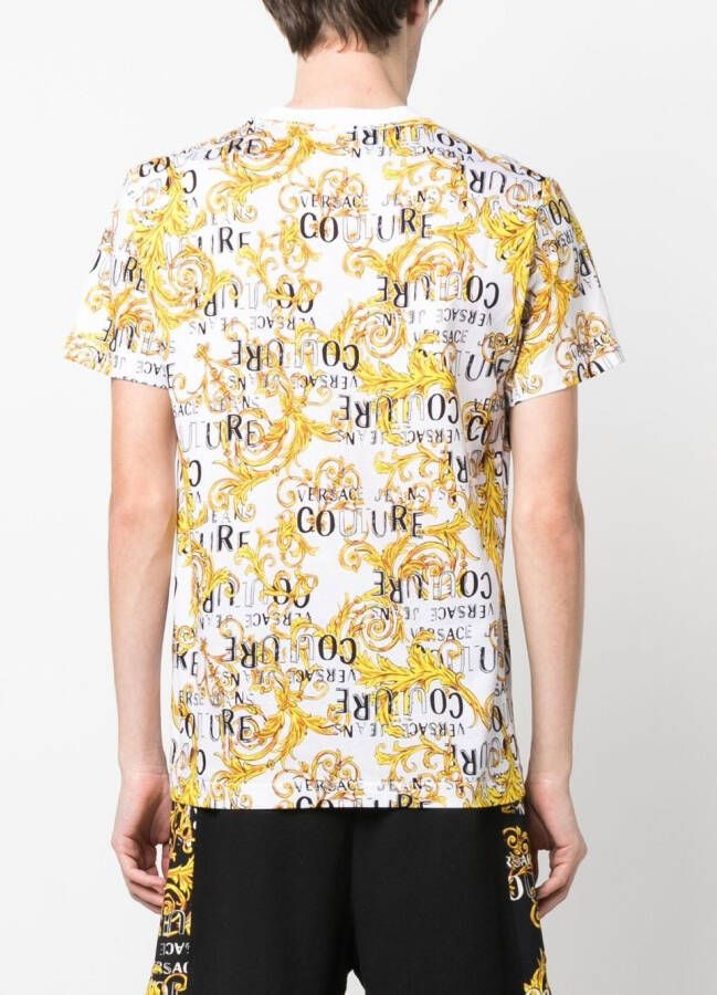 Versace Jeans Couture T-shirt met barokprint Wit