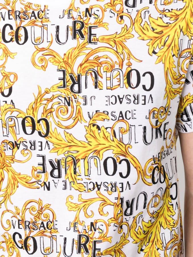 Versace Jeans Couture T-shirt met barokprint Wit