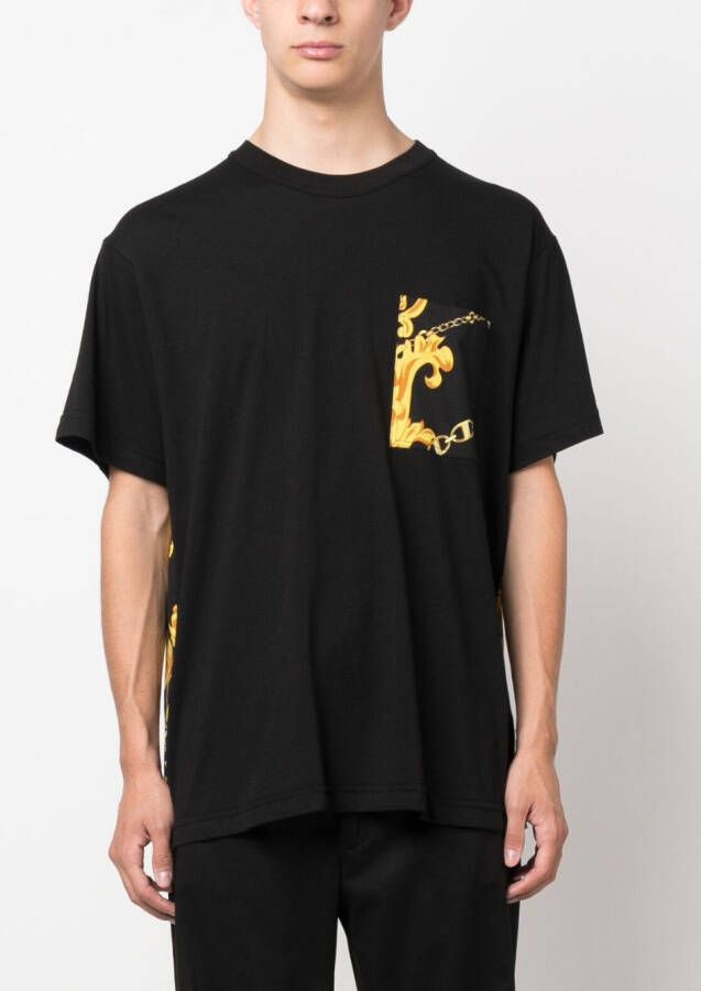 Versace Jeans Couture T-shirt met barokprint Zwart