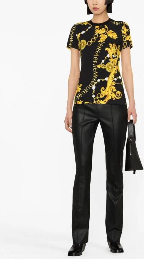 Versace Jeans Couture T-shirt met barokprint Zwart