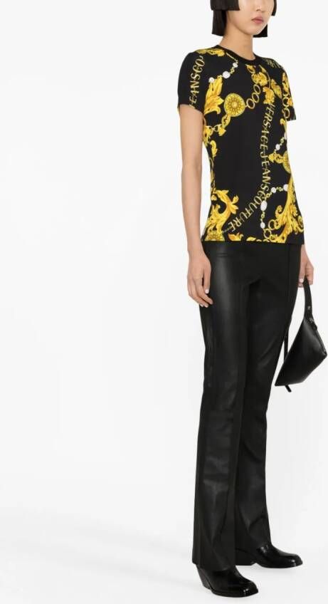 Versace Jeans Couture T-shirt met barokprint Zwart