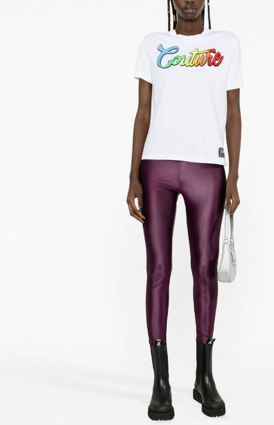 Versace Jeans Couture T-shirt met geborduurd logo Wit