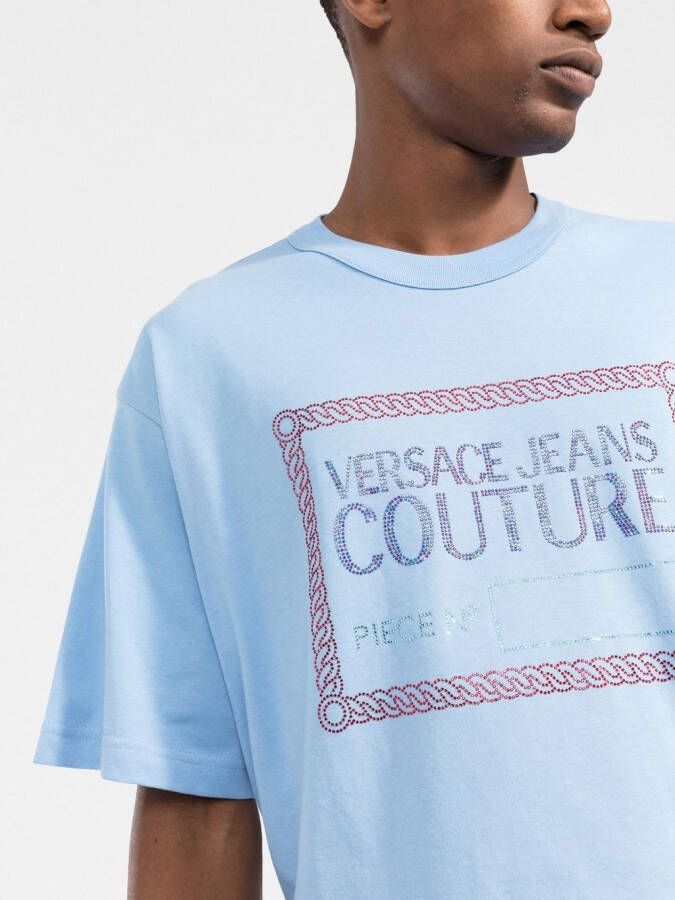 Versace Jeans Couture T-shirt met logo Blauw