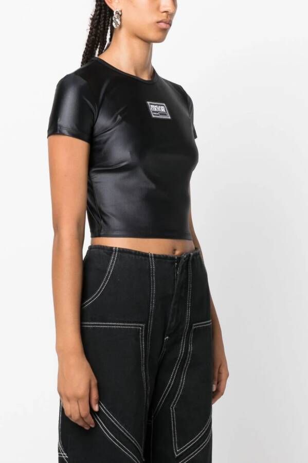 Versace Jeans Couture T-shirt met logopatch Zwart