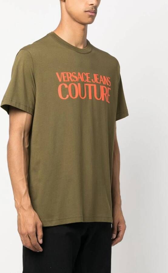 Versace Jeans Couture T-shirt met logoprint Groen