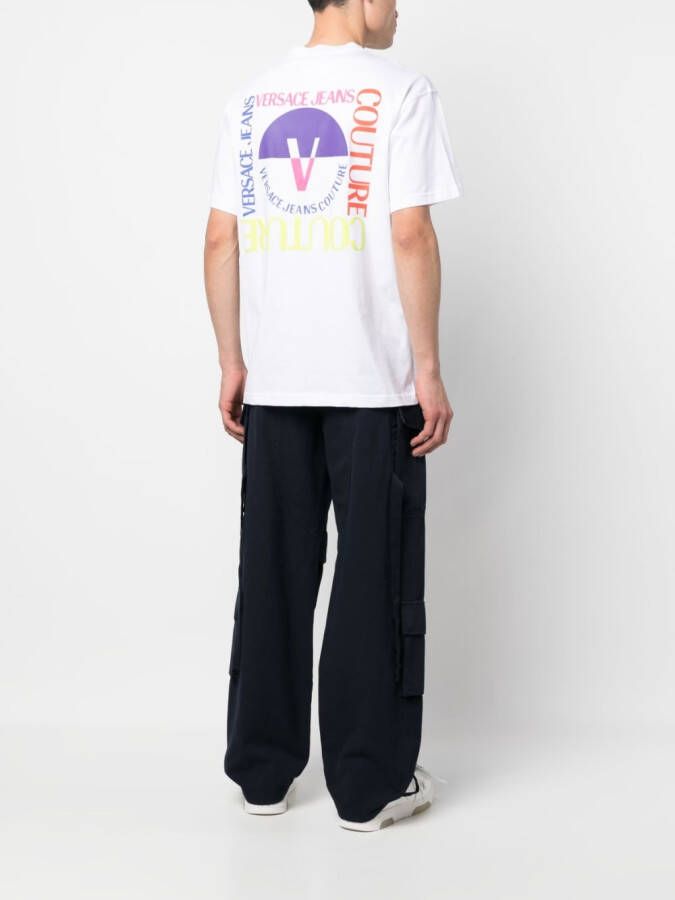 Versace Jeans Couture T-shirt met logoprint Wit