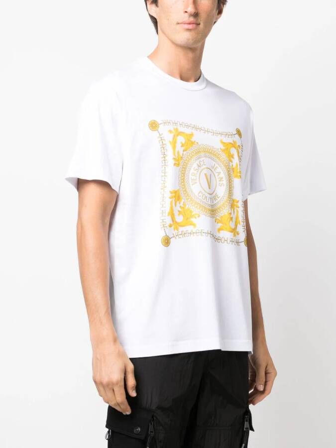 Versace Jeans Couture T-shirt met logoprint Wit