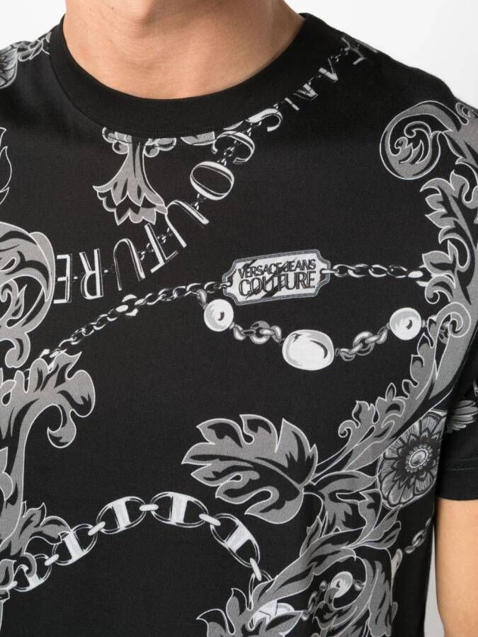 Versace Jeans Couture T-shirt met logoprint Zwart