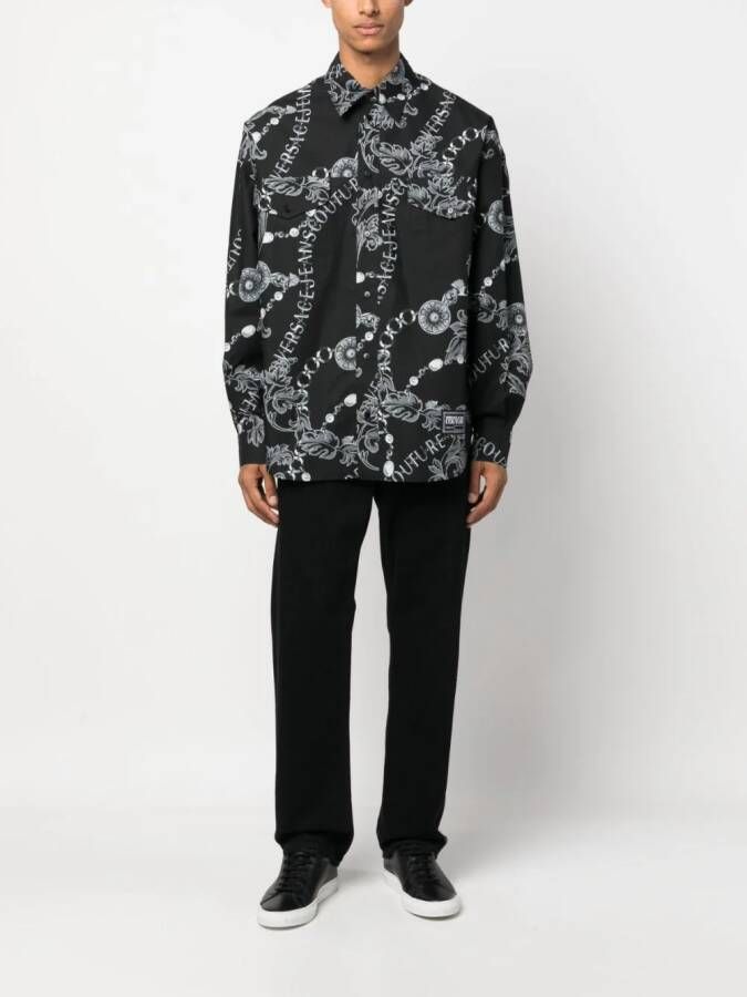Versace Jeans Couture T-shirt met print Zwart