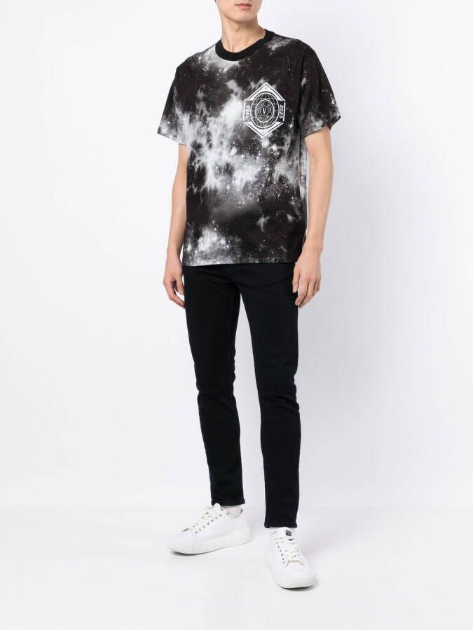 Versace Jeans Couture T-shirt met tie-dye print Zwart