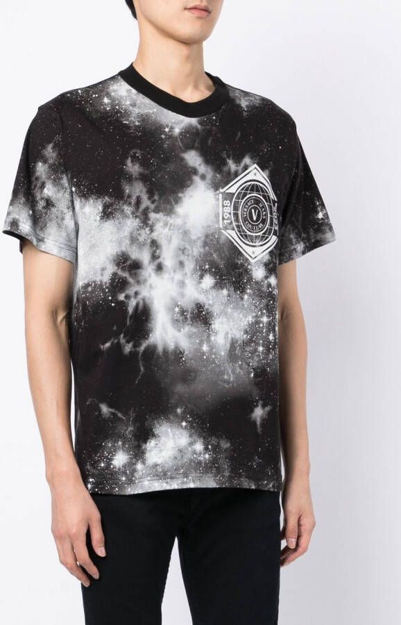 Versace Jeans Couture T-shirt met tie-dye print Zwart