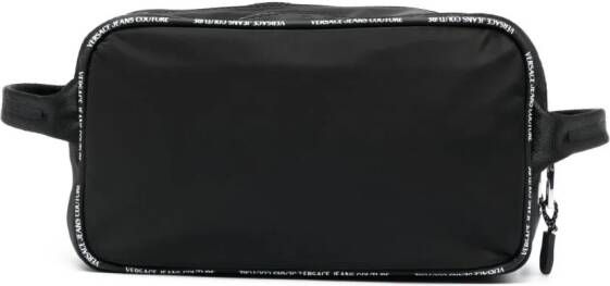 Versace Jeans Couture Toilettas met verfraaid logo Zwart